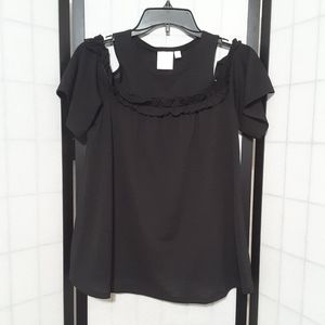 Lauren Conrad  Black Cold Shoulder Top sz XS